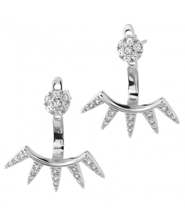 Sterling Rhodium Zirconia Earrings Jackets