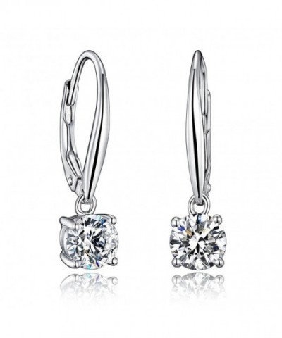 Sterling Earrings Cutting Simulated Diamonds