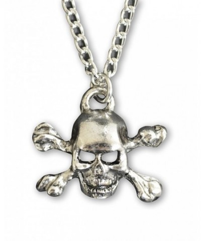 Gothic Crossbones Silver Pendant Necklace