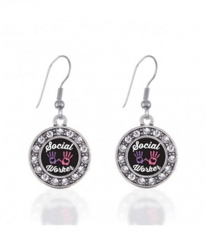 Social Worker Earrings Crystal Rhinestones