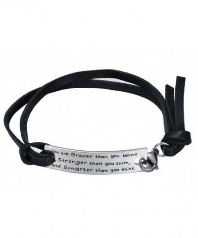 Inspirational Leather Stainless Bracelet believe