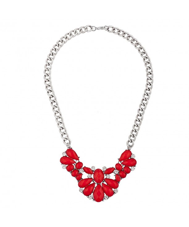 Lux Accessories Rhinestone Statement Necklace