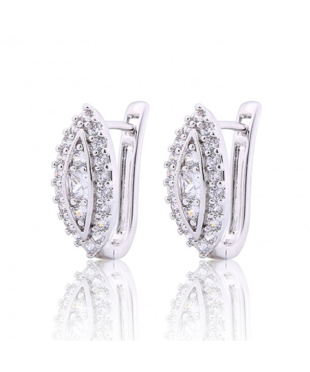 GULICX Zirconia Eye shape Earrings Pierced