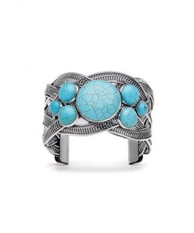 Filigree Bracelet Stones Bangle Turquoise