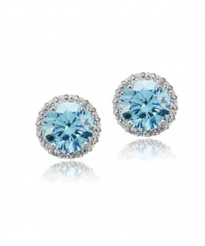 Platinum Flashed Silver Zirconia Earrings