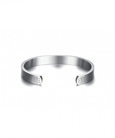 Engraving Vnox Stainless Medical Bangle Bracelet