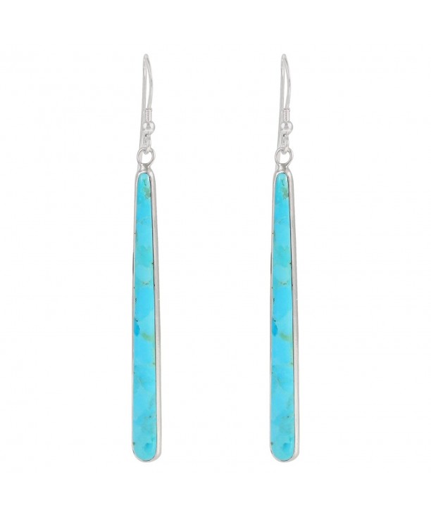 Turquoise Earrings Sterling Silver Genuine