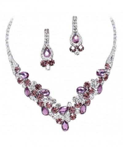 Elegant Lavender Eggplant V shaped Necklace