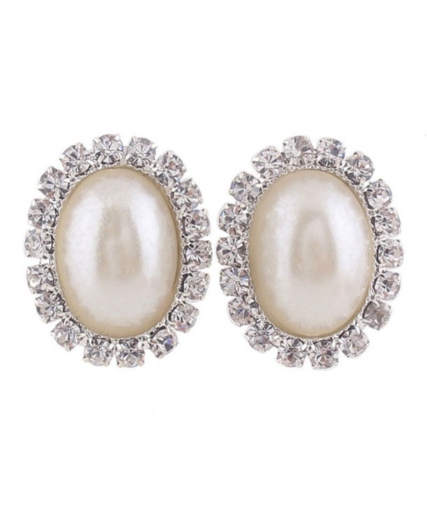 Bridal Rhinestone Simulated Pearl Earrings