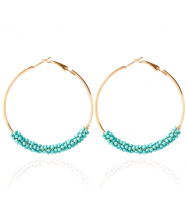 Earrings Plated Beaded Bohemian Turquoise