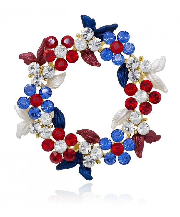 Akianna Gold tone Swarovski Crystals Patriotic