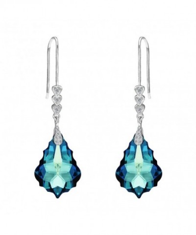 Sterling Earrings Swarovski Crystal Silver Tone