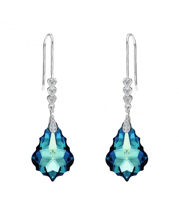 Sterling Earrings Swarovski Crystal Silver Tone