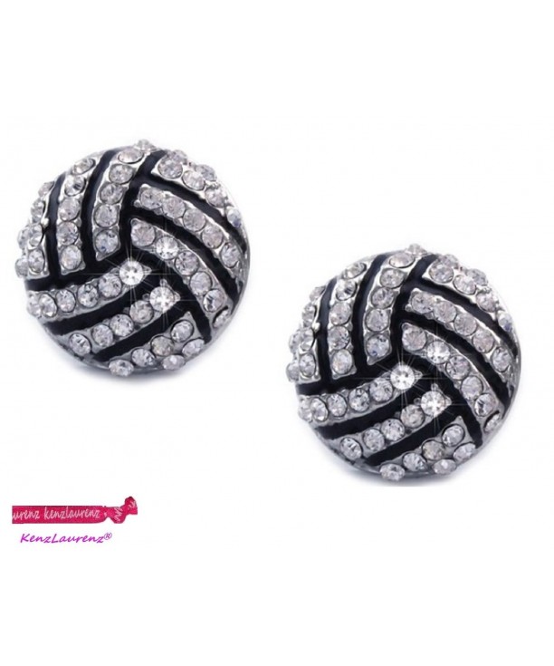 Volleyball Earrings Studs Crystal Rhinestone