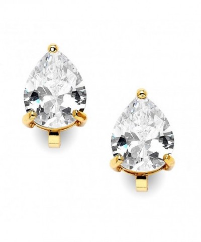 Mariell Earrings Pear Shaped Zirconia Solitaire