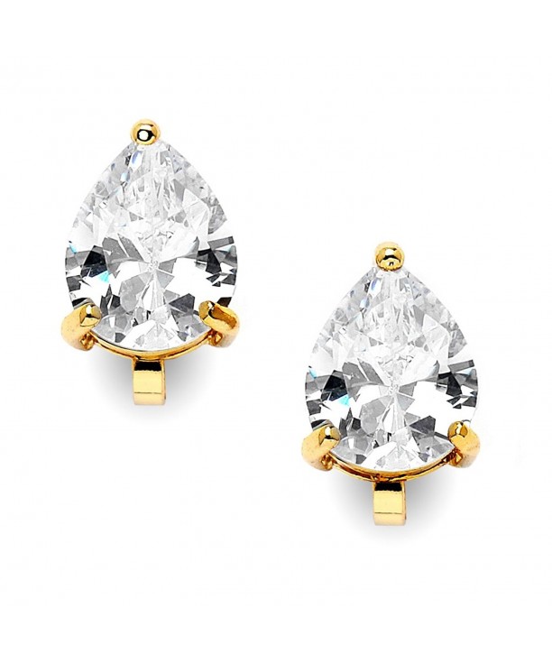 Mariell Earrings Pear Shaped Zirconia Solitaire