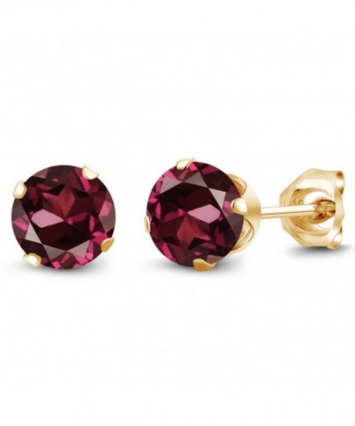 Rhodolite Garnet Plated 4 prong Earrings