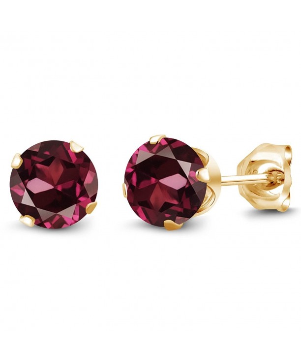 Rhodolite Garnet Plated 4 prong Earrings