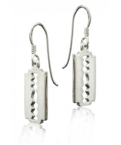 Sterling Silver Razor Blade Earrings