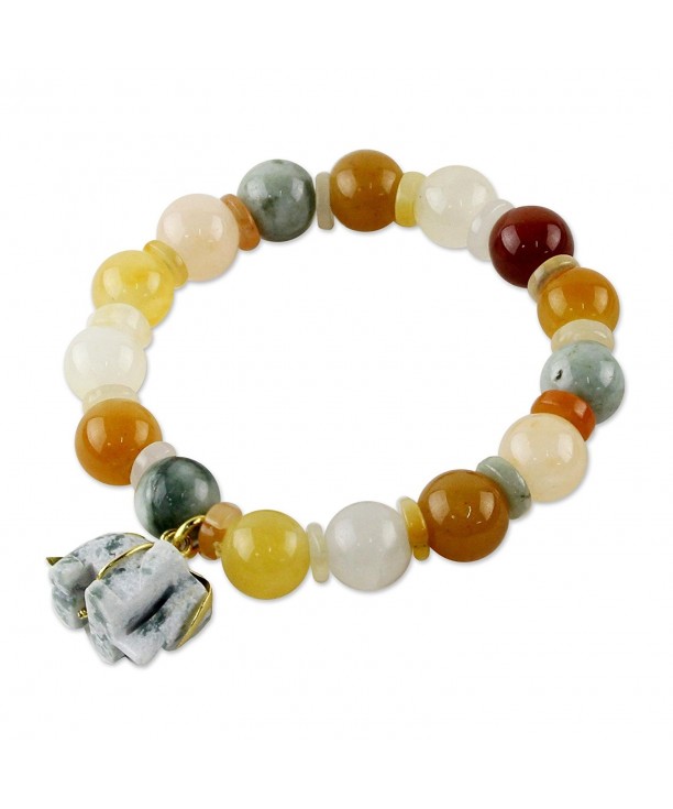 NOVICA Multi Gem Bracelet Elephant Remembrance