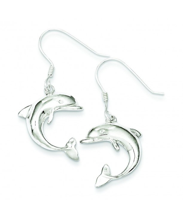 Shop4Silver QE76 Sterling Dolphin Earrings