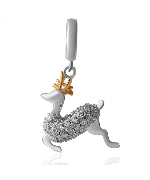 Christams Dangling Reindeer Charms Sterling