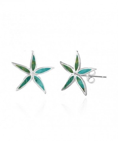 Sterling Silver Simulated Turquoise Earrings