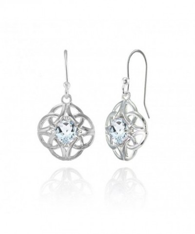 Sterling Silver Aquamarine Cushion Cut Earrings