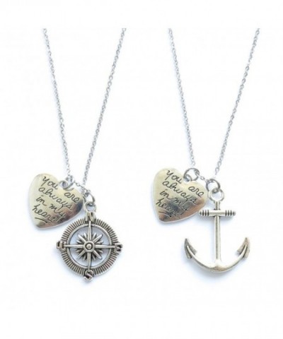 Compass Necklace Keychains Friends Sisters
