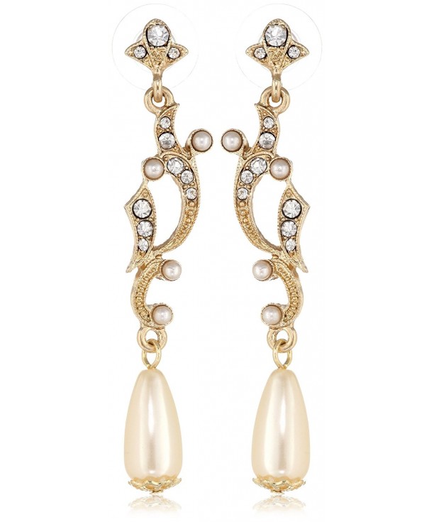 Downton Abbey Gold Tone Simulated Earrings