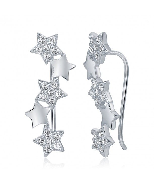 Sterling Zirconia Crawler Climber Earrings