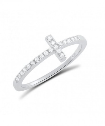 Sterling Silver Stackable Sideways Cross