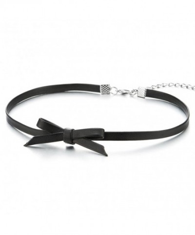 Ladies Leather Choker Necklace Pendant