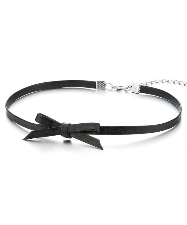 Ladies Leather Choker Necklace Pendant