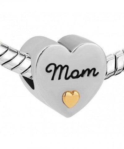 Golden Heart Mom Charm Beads Charms For Bracelets CW12FK8SM6H