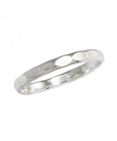 Sterling Silver Wedding Hammered Stacking