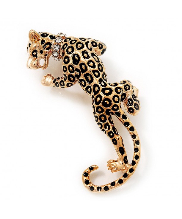 Roaring Leopard Gold Plated Brooch