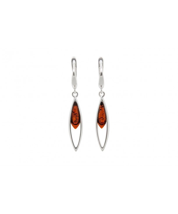 Sterling Marquise Leverback Earrings Genuine