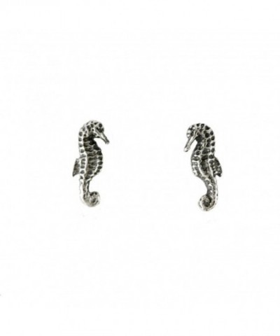 Sterling Silver Seahorse Stud Earrings