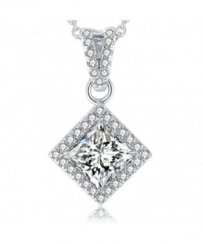 Sterling Necklaces Necklace Princess Cut Pendant