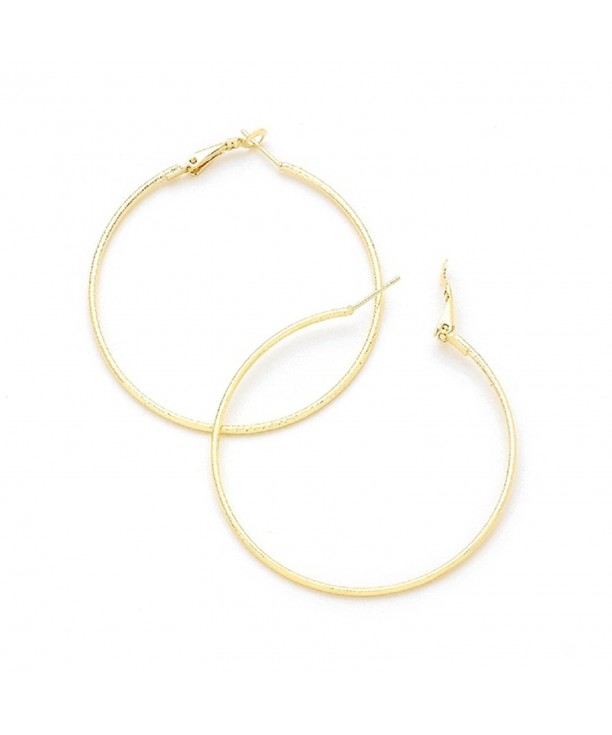 Gold Plated Hoop Textured Earrings