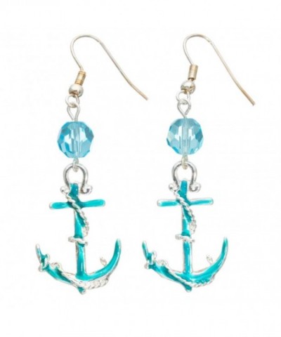 Silver Nautical enameled crystal earrings