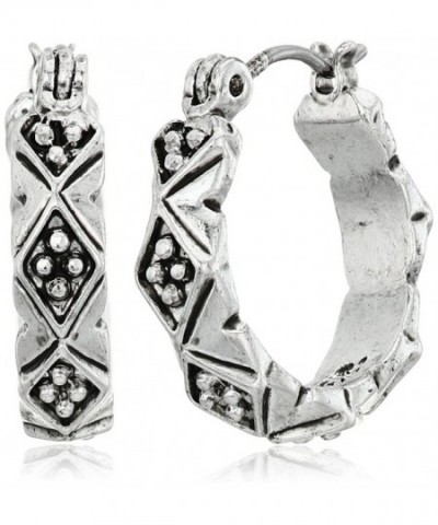 Napier Silver Tone Small Click Earrings