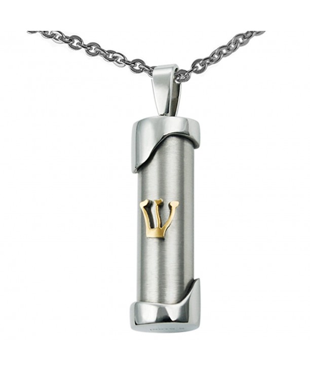 Stainless Judaica Pendant Yellow Inscription