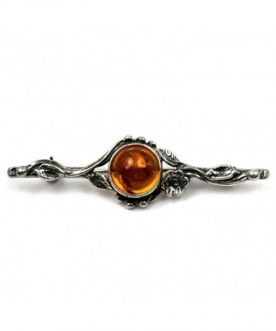 Sterling Silver Amber Flower Classic