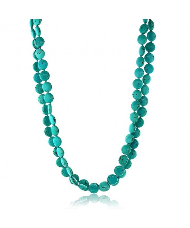 Handmade Pebble Simulated Turquoise Necklace