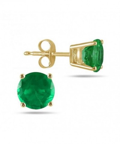 Emerald Earring Yellow Finish Sterling