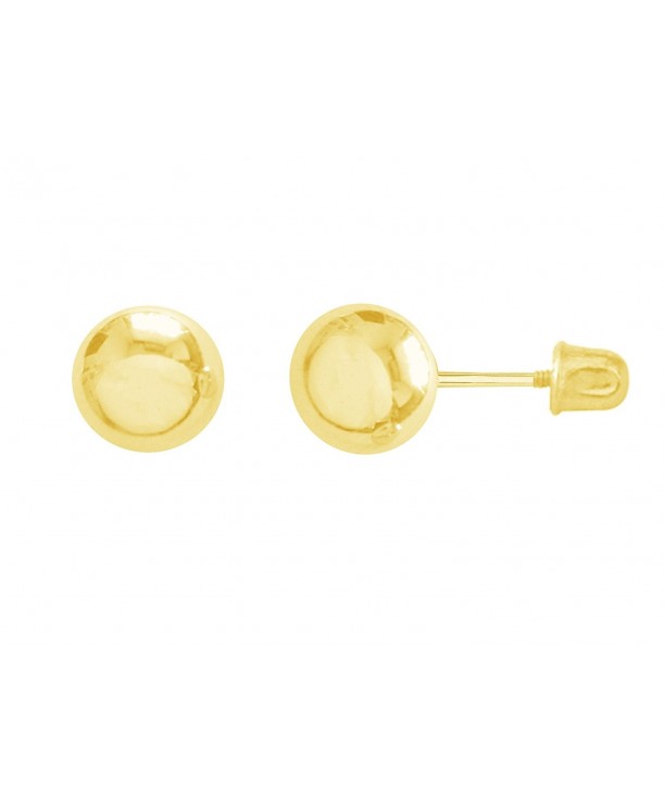 Yellow Earrings Screw Backs Millimeters