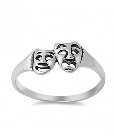 Tragedy Comedy Theatre Sterling Silver
