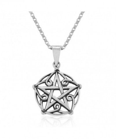 Sterling Silver Pentacle Pentagram Necklace